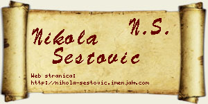 Nikola Šestović vizit kartica